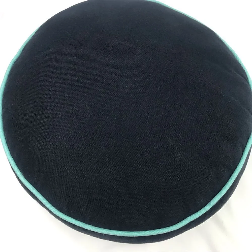 Pottery Barn Colorful Paisley Crewel Stitch Round Decor Toss Pillow
